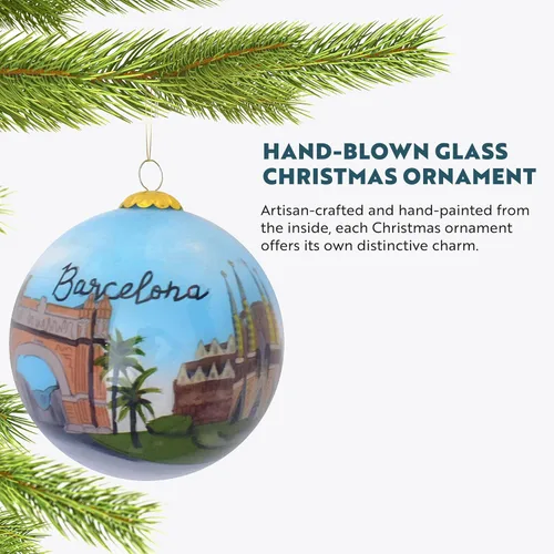 Miniatura 2 de Adorno navideño de cristal pintado a mano - Barcelona