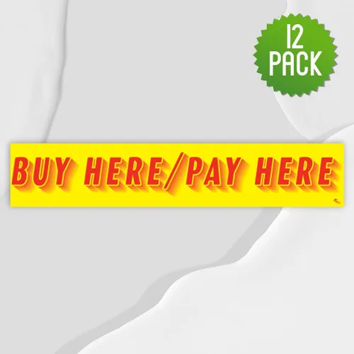 Miniatura 4 de Versa-Tags BHPH Buy Here Pay Here - Calcomanías para parabrisas, paquete de 12 calcomanías publicitarias para concesionarios Compra aquí Paga Aquí