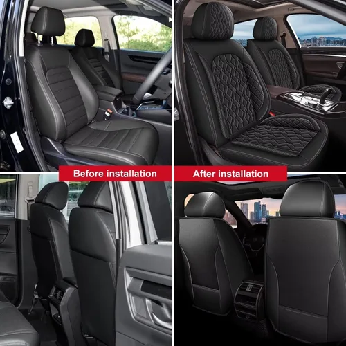 Miniatura 7 de DISUTOGO Fundas de asiento para Toyota 4Runner 2003-2024 2025: juego completo de fundas de asiento de automóvil impermeables de piel sintética