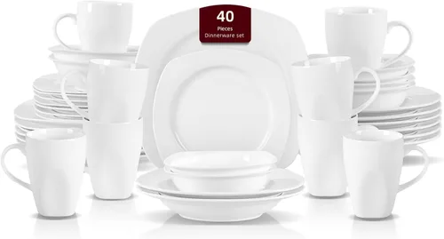 Miniatura 19 de HomeVss, nuevo juego de vajilla de porcelana de hueso, diseño de loto en relieve, juego de 20 piezas