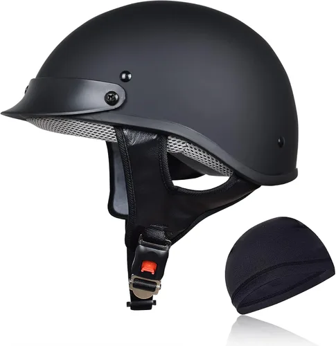 Miniatura 6 de Cascos para adultos, medio casco de motocicleta para mujeres y hombres, aprobado por DOT, ciclismo, motocross