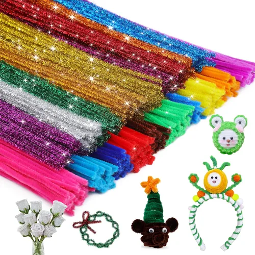 Miniatura 9 de 150 piezas de limpiapipas de chenilla marrón oscuro, limpiapipas peludos, bricolaje para manualidades creativas hechas a mano, proyectos de arte