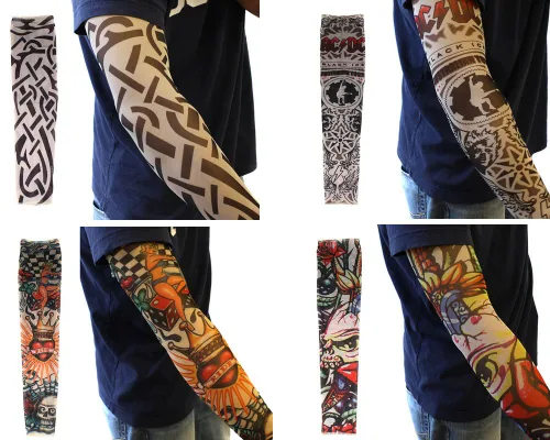 Miniatura 6 de Paquete de 20 piezas de mangas de tatuaje temporales falsas de Monster Art Body Art Accesorios - Designs Tribal, Dragon, Skull, etc.