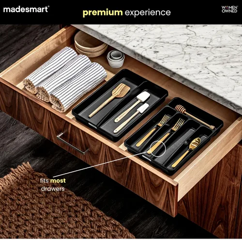 Miniatura 2 de madesmart Bandeja pequeña para cubiertos, organizador compacto de cubiertos de 5 compartimentos para tenedores, cuchillos y cucharas