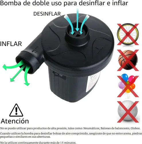 Miniatura 2 de Jasonwell Electric Air Pump Portable Quick-Fill AC DC Inflator Deflator Pump for Air Mattress Inflatables Pool Floats Water Toy Raft Bed Boat Pool