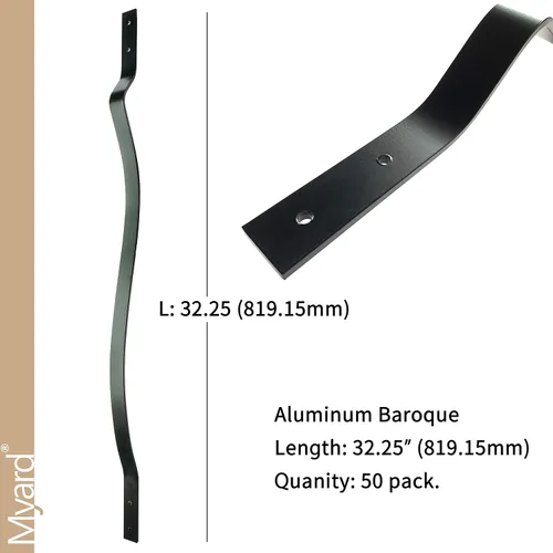 Miniatura 2 de Myard - Balaustres de aluminio de 32-1/4 pulgadas para muebles de barandilla de cubierta con tornillos para cerca de barandilla de montaje frontal