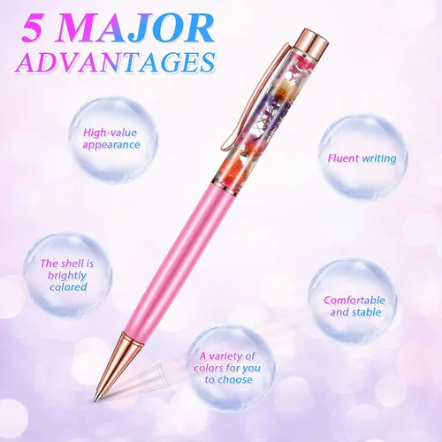 Miniatura 2 de HESTYA - 16 piezas de bolígrafos de glitter con cristales brillantes, bolígrafos de arena líquida dinámica y repuestos, tinta negra metálica