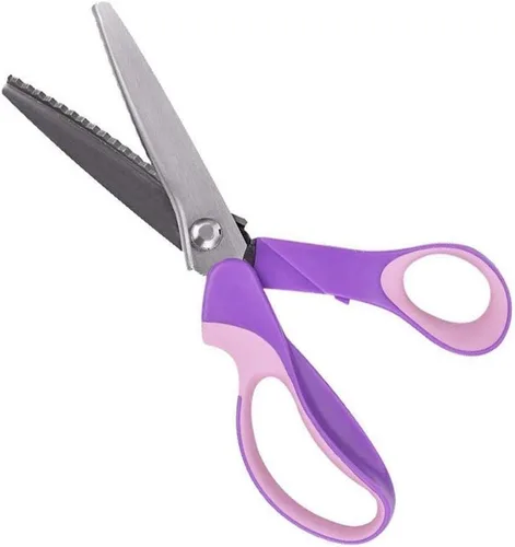 Miniatura 8 de BlueSnail Tijeras de acero inoxidable con agarre cómodo, mango profesional, para manualidades, costura, corte en zigzag, tijeras de coser