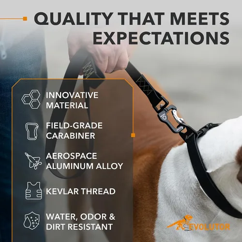 Miniatura 3 de COLLAR Evolutor - Correa para perro extra resistente de 4 pies, duradera para perros grandes, medianos y pequeños, fuerte para razas grandes, Negro