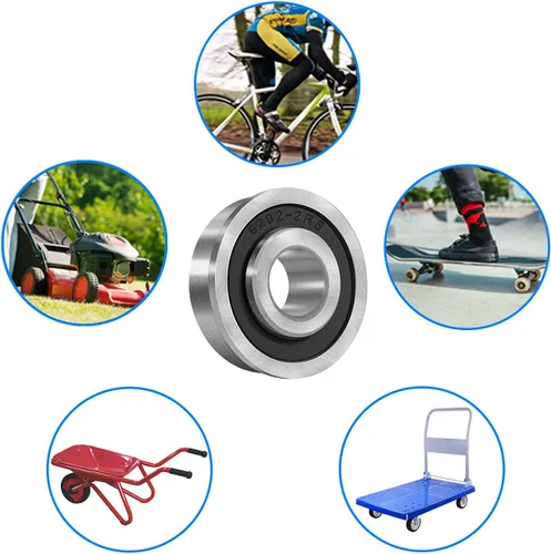 Miniatura 7 de Paquete de 10 rodamientos de bolas con brida de 5/8 pulgadas x 1-3/8 pulgadas x 1/2 pulgadas, prelubricados, para cortacésped, carretillas, carros