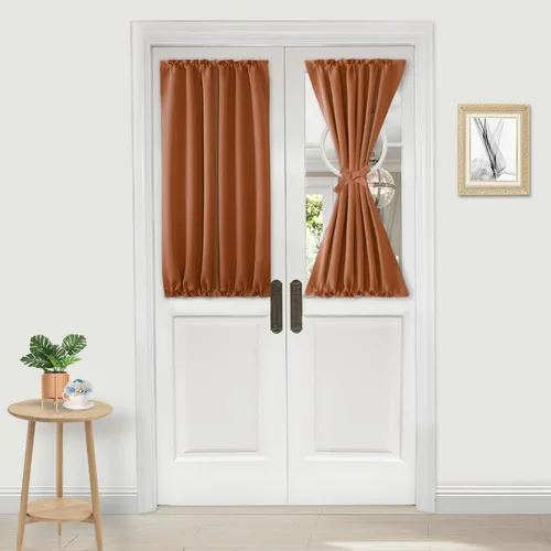 Miniatura 173 de DWCN Cortinas para puerta francesa: cortina térmica con bolsillo para barra para puertas con ventana de vidrio, puertas de cocina y patio