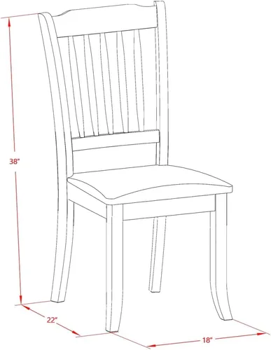 Miniatura 13 de East West Furniture NODA3-BLK-C - Juego de muebles de comedor de 3 piezas contiene una mesa rectangular de madera con hoja de mariposa y 2 sillas