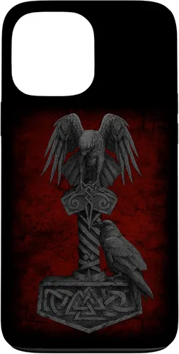 Miniatura 23 de Funda Huginn y Muninn de Mjolnir Odín de Thor para iPhone 14 Mitología nórdica vikinga