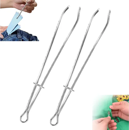 Miniatura 8 de Clip para enhebrar cuerda de bricolaje, enhebradores de cordón para coser, ganchos de metal fácil de tirar con pinzas herramienta de costura