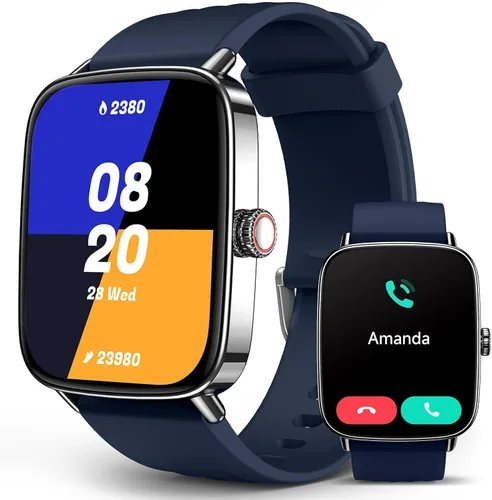 SOUYIE 2025 Relojes inteligentes para hombres y mujeres, reloj inteligente de 1.85" con voz AI, monitor de frecuencia cardíaca 24/7, rastreador de