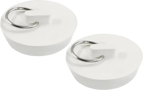 Miniatura 7 de 2 tapones de drenaje de goma blanca, tapón de drenaje de goma de 1-1/8 pulgadas, tapón de drenaje con anillo para colgar para cocina, lavandería