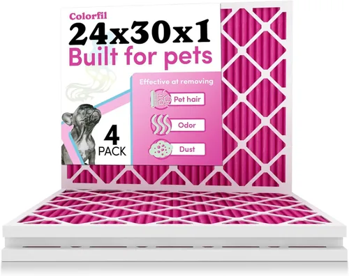 Miniatura 26 de Colorfil - Filtro de aire de 18 x 18 x 1 pulgadas, filtros que cambian de color para olores de gatos y perros, filtro de aire acondicionado MERV 8