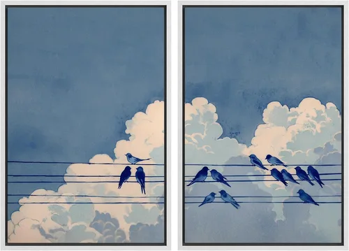 Miniatura 96 de MUDECOR Lienzo enmarcado para pared, bosque brumoso, reflejos, paisaje tranquilo, ilustraciones modernas, arte decorativo, bohemio, tranquilo/zen