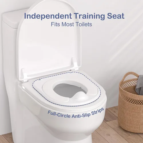 Miniatura 4 de CheerTry Inodoro de Entrenamiento para Niños Pequeños 2 en 1 - Silla de Baño Más Grande y Asiento de Entrenamiento Desmontable para Niños y Niñas