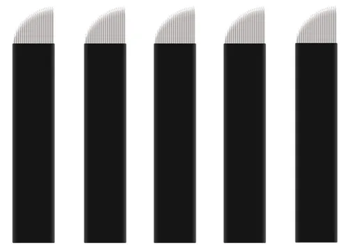 Miniatura 9 de XIAOYU Agujas de tatuaje de cejas, 50 agujas desechables Microblading para cuchillas de maquillaje manuales de tatuaje de cejas, F14