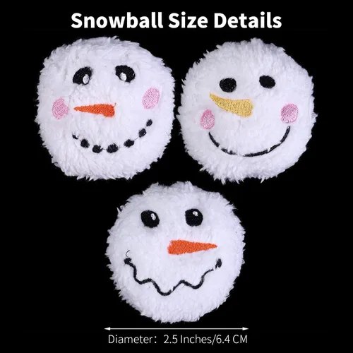 Miniatura 2 de Aneco Juego de 12 bolas de juguete de nieve, bolas de muñeco de nieve de felpa, pelota de lucha de nieve con una bolsa realista para adultos