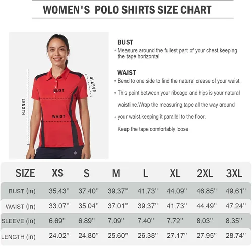 Miniatura 7 de Popologa Camisa polo de golf para mujer, ligera, absorbe la humedad, de secado rápido, con protección solar UPF 50+