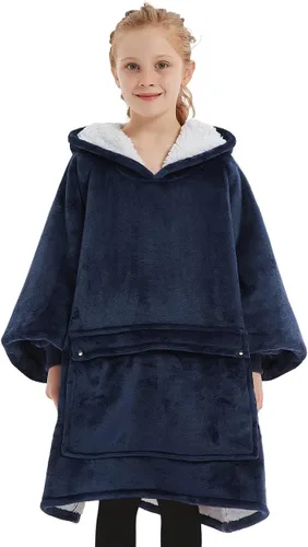 KFUBUO Manta portátil con capucha de sherpa para niños, todos los patrones, sudadera de gran tamaño con bolsillo, regalos de cumpleaños para niñas y