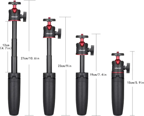 Miniatura 2 de MT-08 Mini trípode negro para cámara, trípode universal de tornillo de 1/4 pulgadas compatible con DJI OSMO Pocket 3/Insta 360 x 5/OSMO