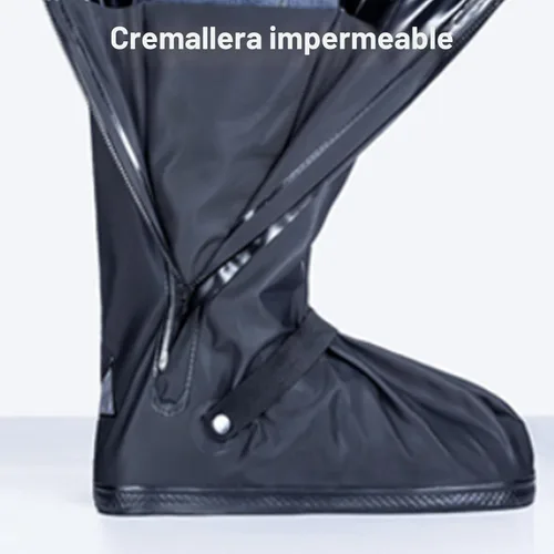Miniatura 7 de Fundas impermeables para zapatos, reutilizables y plegables, cubierta para zapatos tipo bota de lluvia con cremallera, antideslizante, reflector