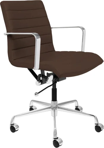 Miniatura 10 de Laura Davidson Furniture SOHO II Silla de oficina acanalada, silla de escritorio con respaldo medio, diseño ergonómico con reposabrazos y giratorio