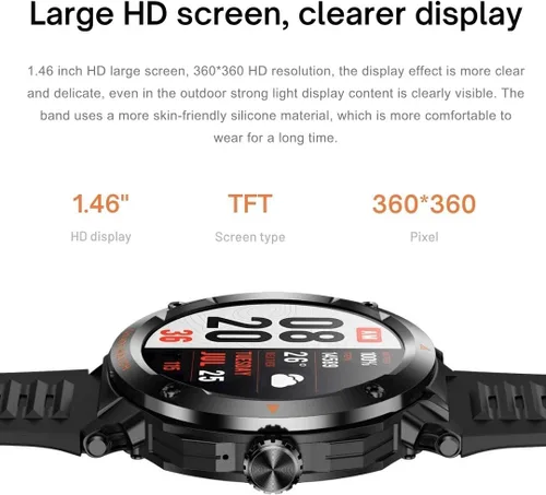 Miniatura 9 de Reloj inteligente 2 en 1 con audífonos, bisel de aleación de zinc, pantalla redonda de 1.46 pulgadas, función de llamada Bluetooth, reproducción