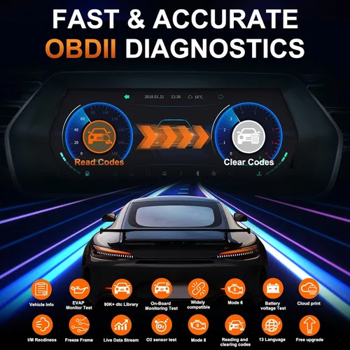 Miniatura 4 de Herramienta de diagnóstico del escáner inalámbrico OBD2, lector de código de coche 96000+ Escáner DTC con reinicio para iOS y Android, modo 6, modo