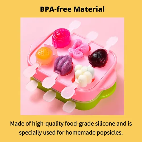 Miniatura 4 de Moldes de paletas de 6 piezas, moldes para paletas de hielo, molde de silicona sin BPA, para helados, pequeño, para congelador, hecho en casa