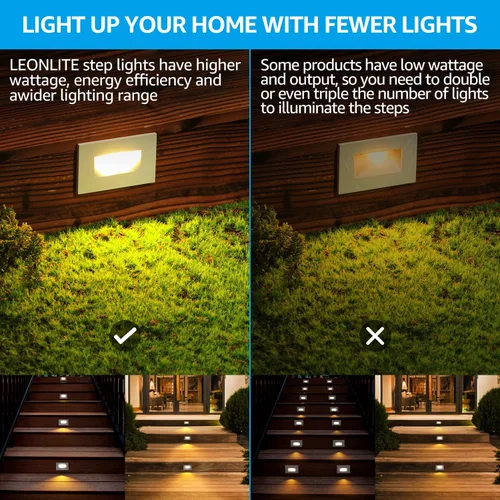 Miniatura 7 de LEONLITE Paquete de 12 luces LED 5CCT de 120 V, 3.5 W, 5 % 100 %, regulables, para interiores y exteriores, ubicación húmeda, CRI90, ETL, aluminio