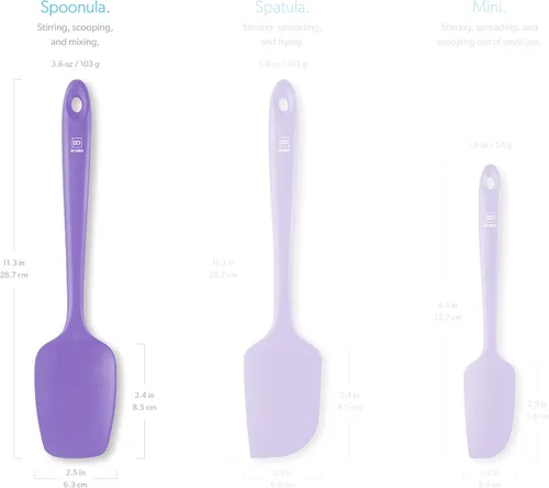 Miniatura 5 de DI ORO Espátula Cuchara de Silicona - Resistente al Calor 600°F Raspador Spoonula de Silicona Grande - Libre de BPA Seguro para Utensilios de Cocina
