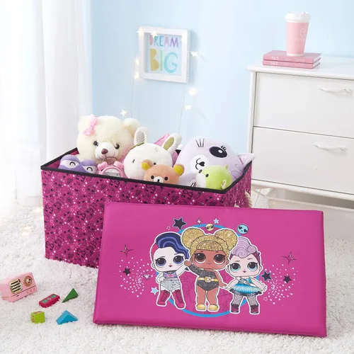 Miniatura 2 de LOL Surprise - Banco plegable de almacenamiento de juguetes y otomana, 14.5 pulgadas de alto x 14.5 pulgadas de profundidad x 25 pulgadas de largo