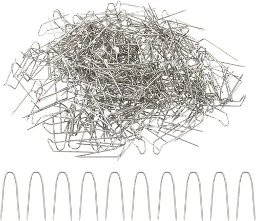 PATIKIL Pasadores de horquilla, 300 pines de acero inoxidable para coser en U de 0.8 pulgadas, pasadores de doble bloqueo para coser joyas, tela,