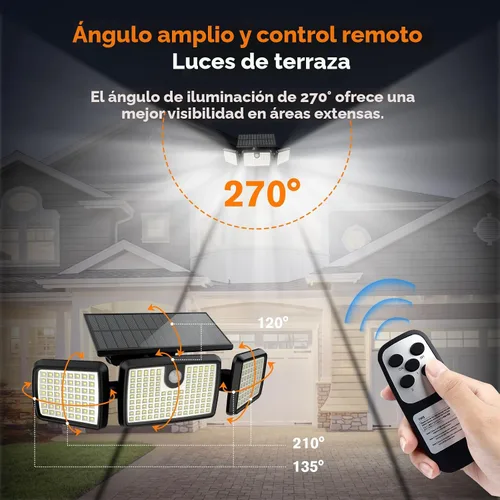 Miniatura 5 de MIHANI Luces Solares para Exteriores, Luces Solares con Sensor de Movimiento para Cubierta al Aire Libre con Alta Brillo, Panel Solar Integrado