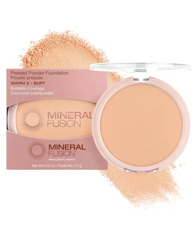 Miniatura 13 de Mineral Fusion Base de maquillaje en polvo prensado, Deep 1, piel media/bronceada con matices dorados, maquillaje de base que desafía la edad