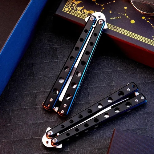 Miniatura 5 de Flutesan Juego de 2 Piezas de Tenedor y Cuchara Mariposa, Cuchara Táctica Mariposa Plegable de Acero Inoxidable Conjunto de Utensilios Spork