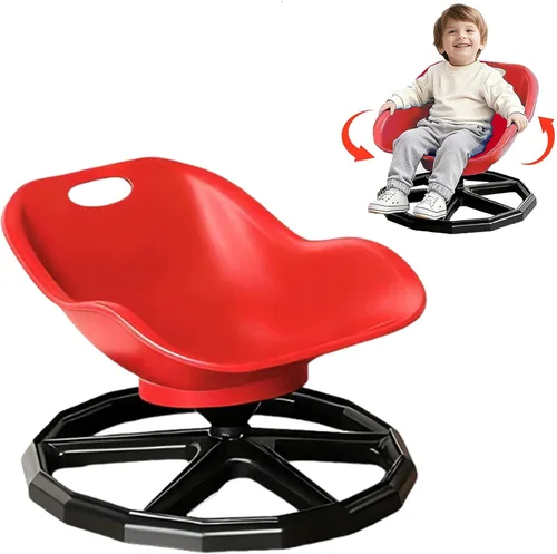 Miniatura 9 de Silla giratoria sensorial para niños, silla giratoria para niños autistas, juguete para sentarse y girar, equipo sensorial, base de metal Azul