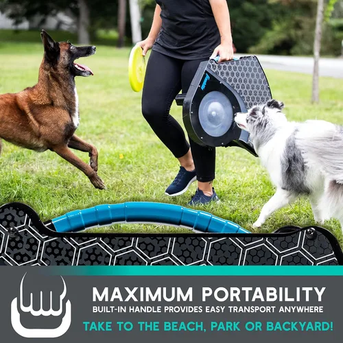 Miniatura 9 de Franklin Pet Supply Co. - Lanzador automático de discos para perros - Ready Set Fetch - Juguete lanzador portátil para perros - Funciona