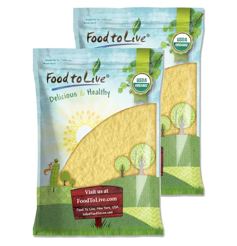 Miniatura 8 de Food to Live Harina de maíz orgánica, 2.5 libras sin OMG, grano entero, comida finamente molida, vegano, kosher, maíz molido amarillo a granel.