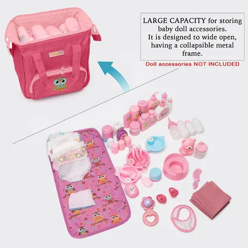 Miniatura 3 de HappyVk - Bolsa de pañales para muñecas y portabebés para niños.