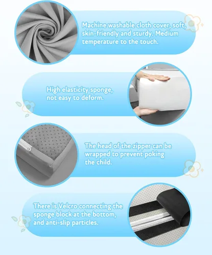 Miniatura 6 de Markdang Juego suave, bloques de escalada de espuma para bebés con parte inferior de partículas antideslizantes y conectores de velcro para niños