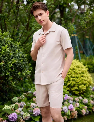 Miniatura 4 de COOFANDY Mens Two Piece Outfits Sets Casual Button Down Short Sleeve Shirt and Shorts Beach Outfits Sets