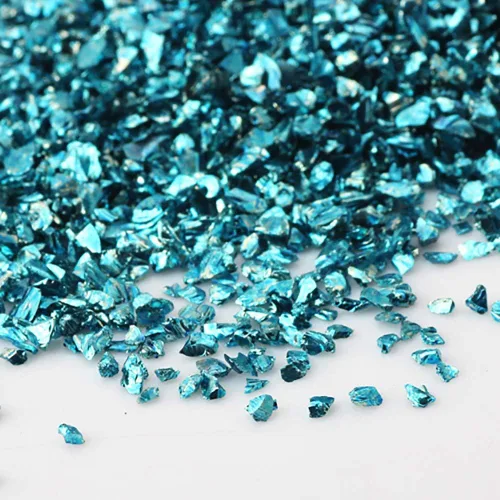 Miniatura 9 de Chips irregulares de vidrio triturado, piedras preciosas de grava metálica con purpurina irregular, 7.05 oz 0.78 a 0.19 pulgadas para manualidades