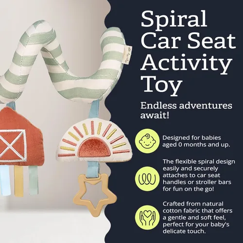 Miniatura 4 de Itzy Ritzy Juguete de actividad en espiral para asiento de automóvil y cochecito – Juguetes para cochecito y asiento de automóvil para edades de 0