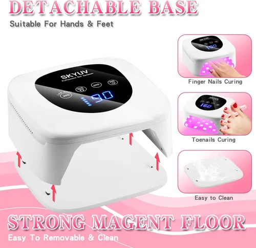 Miniatura 4 de Lámpara de uñas recargable LED UV, secadora de uñas inalámbrica para esmalte de gel, lámpara de uñas UV con 4 ajustes de temporizador y pantalla