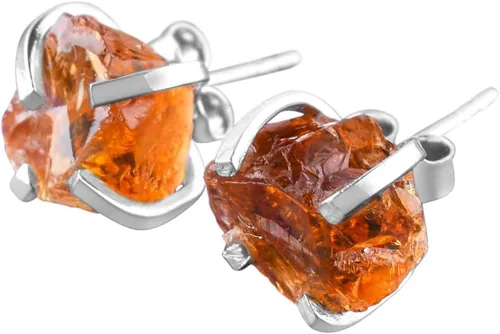Miniatura 9 de AA Piedras Preciosas en Bruto Cristales de Piedras Ásperas Aretes de Perno Delicados para Mujeres, Joyería de Boda Hecha a Mano de Piedras